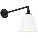 Academy Outdoor Mack Small Rockhouse Shade Wall Light - Matte Black / White