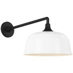 Academy Outdoor Mack Rockhouse Shade Wall Light - Matte Black / White