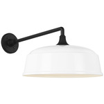 Academy Outdoor Mack Rockhouse Shade Wall Light - Matte Black / White