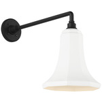 Academy Outdoor Mack Savannah Shade Wall Light - Matte Black / White