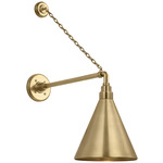 Academy Outdoor Anchored Mack Savannah Conical Wall Light - Hand-Rubbed Antique Brass