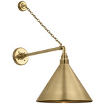 Academy Outdoor Anchored Mack Savannah Conical Wall Light - Hand-Rubbed Antique Brass