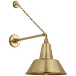 Academy Outdoor Anchored Mack Bowers Shade Wall Light - Hand-Rubbed Antique Brass