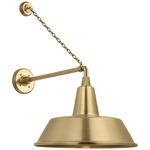 Academy Outdoor Anchored Mack Bowers Shade Wall Light - Hand-Rubbed Antique Brass