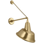 Academy Outdoor Anchored Mack Tilted Bowers Shade Wall Light - Hand-Rubbed Antique Brass