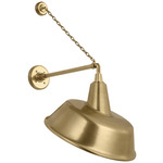 Academy Outdoor Anchored Mack Tilted Bowers Shade Wall Light - Hand-Rubbed Antique Brass