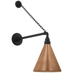 Academy Outdoor Anchored Mack Savannah Conical Wall Light - Matte Black / Soft Copper