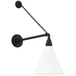 Academy Outdoor Anchored Mack Savannah Conical Wall Light - Matte Black / White
