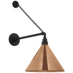 Academy Outdoor Anchored Mack Savannah Conical Wall Light - Matte Black / Soft Copper