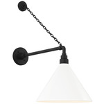 Academy Outdoor Anchored Mack Savannah Conical Wall Light - Matte Black / White