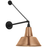Academy Outdoor Anchored Mack Bowers Shade Wall Light - Matte Black / Soft Copper