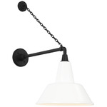 Academy Outdoor Anchored Mack Bowers Shade Wall Light - Matte Black / White