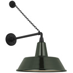 Academy Outdoor Anchored Mack Bowers Shade Wall Light - Matte Black / Green