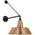 Academy Outdoor Anchored Mack Bowers Shade Wall Light - Matte Black / Soft Copper