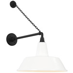 Academy Outdoor Anchored Mack Bowers Shade Wall Light - Matte Black / White