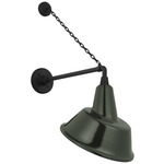 Academy Outdoor Anchored Mack Tilted Bowers Shade Wall Light - Matte Black / Green