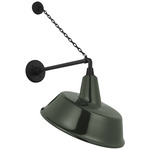 Academy Outdoor Anchored Mack Tilted Bowers Shade Wall Light - Matte Black / Green