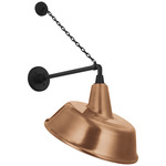 Academy Outdoor Anchored Mack Tilted Bowers Shade Wall Light - Matte Black / Soft Copper