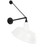 Academy Outdoor Anchored Mack Tilted Bowers Shade Wall Light - Matte Black / White