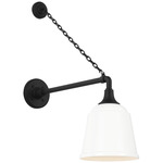 Academy Outdoor Anchored Mack Sm Rockhouse Shade Wall Light - Matte Black / White