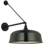Academy Outdoor Anchored Mack Rockhouse Shade Wall Light - Matte Black / Green