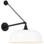 Academy Outdoor Anchored Mack Rockhouse Shade Wall Light - Matte Black / White