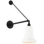 Academy Outdoor Anchored Mack Savannah Shade Wall Light - Matte Black / White
