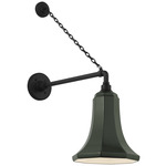 Academy Outdoor Anchored Mack Savannah Shade Wall Light - Matte Black / Green