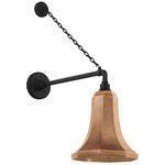 Academy Outdoor Anchored Mack Savannah Shade Wall Light - Matte Black / Soft Copper