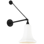 Academy Outdoor Anchored Mack Savannah Shade Wall Light - Matte Black / White