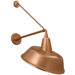 Academy Outdoor Anchored Mack Tilted Bowers Shade Wall Light - Soft Copper