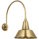 Academy Outdoor Arched Mack Bowers Shade Wall Light - Hand-Rubbed Antique Brass