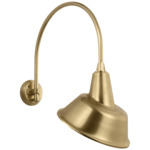 Academy Outdoor Arched Mack Tilted Bowers Shade Wall Light - Hand-Rubbed Antique Brass