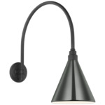 Academy Outdoor Arched Mack Savannah Conical Wall Light - Matte Black / Green