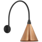 Academy Outdoor Arched Mack Savannah Conical Wall Light - Matte Black / Soft Copper