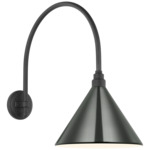 Academy Outdoor Arched Mack Savannah Conical Wall Light - Matte Black / Green