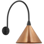 Academy Outdoor Arched Mack Savannah Conical Wall Light - Matte Black / Soft Copper