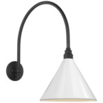 Academy Outdoor Arched Mack Savannah Conical Wall Light - Matte Black / White