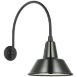 Academy Outdoor Arched Mack Bowers Shade Wall Light - Matte Black / Green