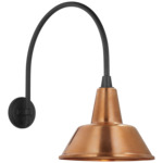 Academy Outdoor Arched Mack Bowers Shade Wall Light - Matte Black / Soft Copper