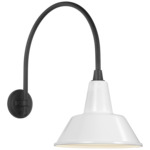 Academy Outdoor Arched Mack Bowers Shade Wall Light - Matte Black / White