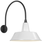 Academy Outdoor Arched Mack Bowers Shade Wall Light - Matte Black / White
