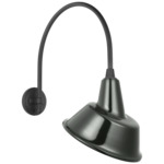 Academy Outdoor Arched Mack Tilted Bowers Shade Wall Light - Matte Black / Green