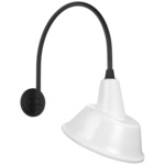 Academy Outdoor Arched Mack Tilted Bowers Shade Wall Light - Matte Black / White