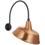 Academy Outdoor Arched Mack Tilted Bowers Shade Wall Light - Matte Black / Soft Copper