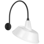 Academy Outdoor Arched Mack Tilted Bowers Shade Wall Light - Matte Black / White