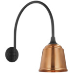 Academy Outdoor Arched Mack Sm Rockhouse Shade Wall Light - Matte Black / Soft Copper