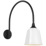 Academy Outdoor Arched Mack Sm Rockhouse Shade Wall Light - Matte Black / White