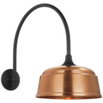 Academy Outdoor Arched Mack Rockhouse Shade Wall Light - Matte Black / Soft Copper