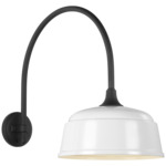 Academy Outdoor Arched Mack Rockhouse Shade Wall Light - Matte Black / White